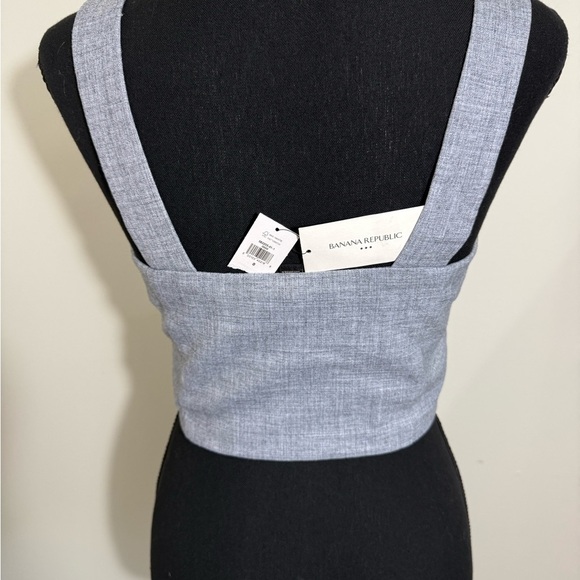 Banana Republic Blue Buttoned Crop Tank Top - Picture 4 of 6